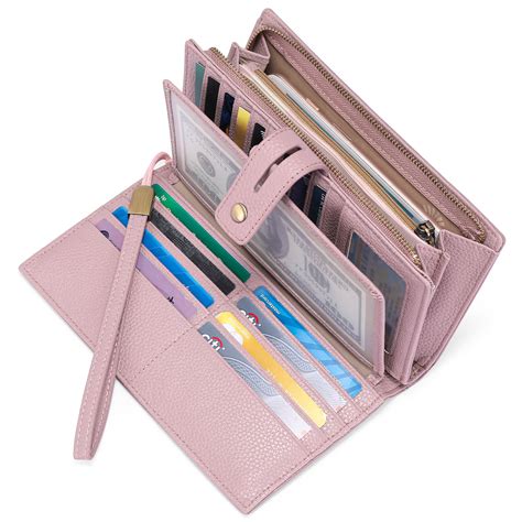 Sendefn Women Wristlet Wallets Large Capacity RFID Blocking Leather