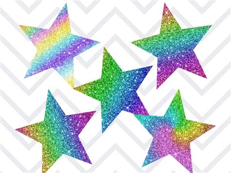 Glitter Stars Clipart Digital Stickers Small Commercial Use - Etsy