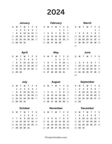 Free Printable Yearly Calendar For 2024 2025 And Beyond US Holidays