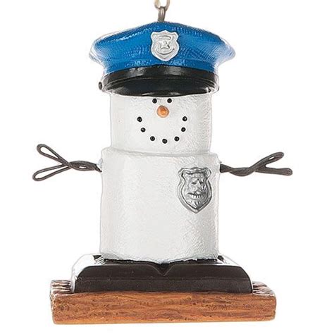 2016 Smores Snowman Police Officer Ornament Christmas Ornaments