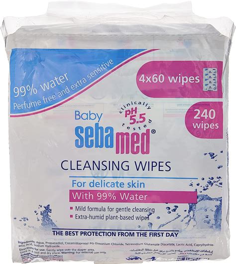 Sebamed Baby Cleansing Wipes With 99 Water 60 S X 4 Pack 240 Wipes