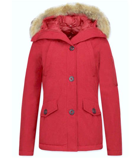 Jacken Mit Fellkragen Winterjacken Damen Kurz Rot Styleitaly De