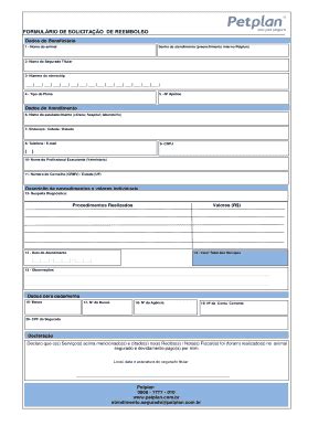 Fillable Online Formulrio De Solicitao De Reembolso Fax Email Print