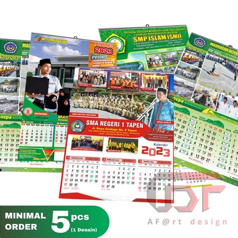 Jual Kalender Dinding Custom Kalender Sekolah Bulanan Lembar