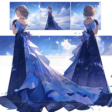 Premium AI Image | Hand Drawn Female Tall Mermaid Inspired Gown With