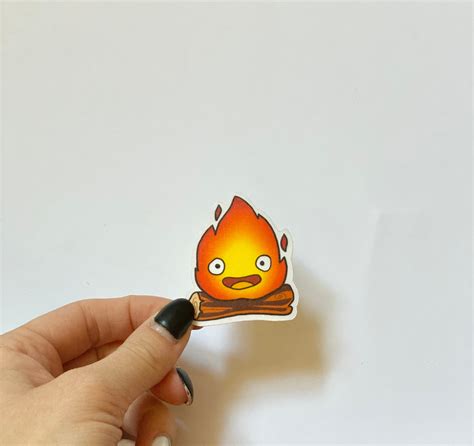 Watercolor Calcifer Stickers Ghibli Tattoo Calcifer Cute