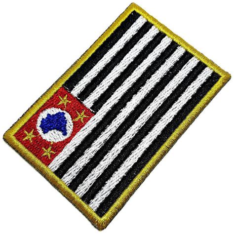 Bandeira Estado S O Paulo Brasil Patch Bordada Termo Adesivo Submarino