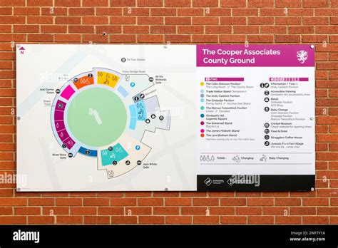 Plan map of layout, County Ground, Somerset County Cricket club ...