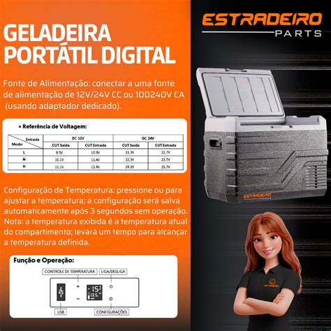 Geladeira 220v Ou 110v - Geladeira Portátil Digital 40L 12V 24V 110V 220V Freezer Veicular para ...