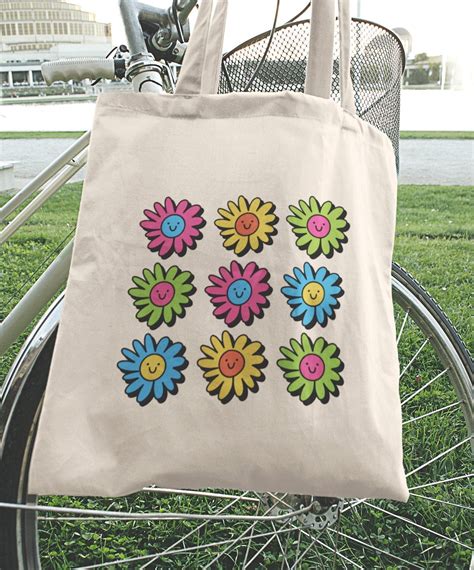 Flower Tote Bag Indie Tote Bag Cute Tote Bag Floral Tote Etsy