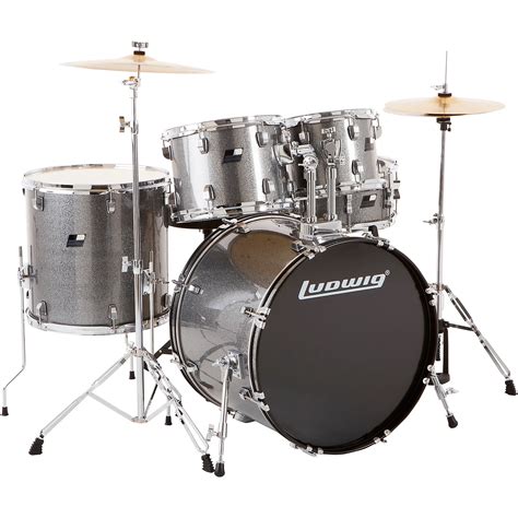 Ludwig Backbeat Complete 5 Piece Drum Set With Hardware And Cymbals