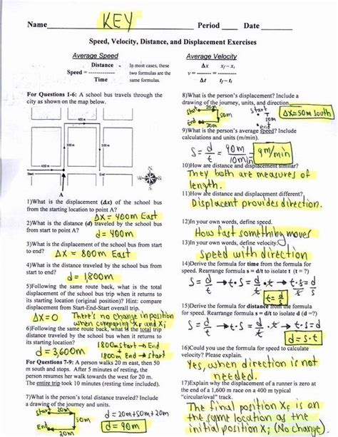 Velocity And Acceleration Calculation Worksheets