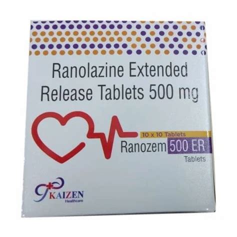 Ranolazine Extended Release Tablets Packaging Type Box For Hospital