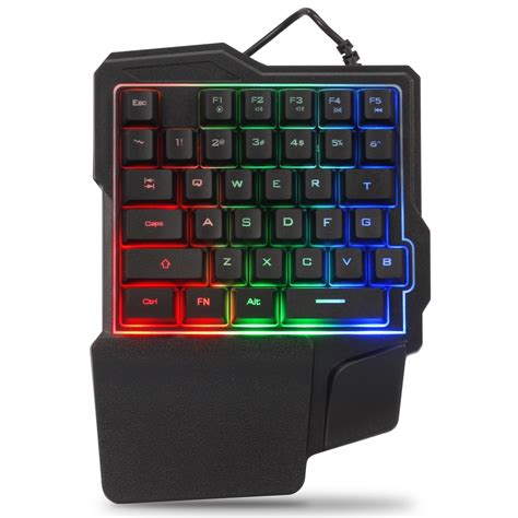 Teclado Single Handed Uma M O Semi Mecanico Usb Rgb Multim Dia Pc