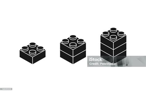 Isometric Brick Blocks And Piece Line Art Building Brick Blocks For ...