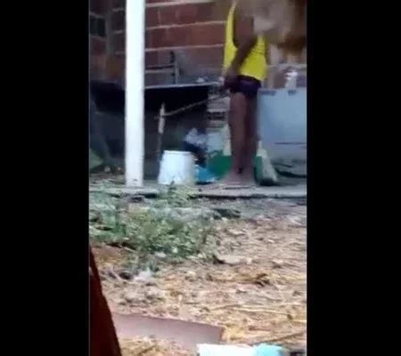 Vídeo mostra homem espancando o próprio cachorro pedaço de pau