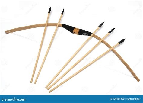 A Pair of Handmade Wooden Short Bows with Some Arrows Stock Photo ...