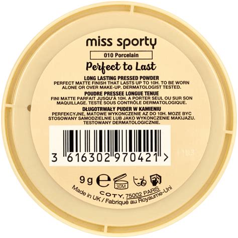 MISS SPORTY Perfect to Last 10h matujący puder do twarzy nr 010