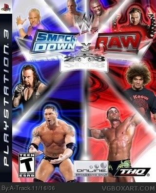 WWE SmackDown Vs RAW 2008 PlayStation 3 Box Art Cover By A Track