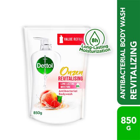 DETTOL Body Wash Refill Onzen Revitalising Peach Raspberry 850g