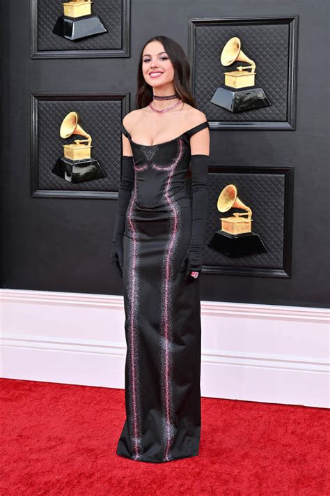 Olivia Rodrigo Goes 90s Goth Glam In Bedazzled Black Gown Choker