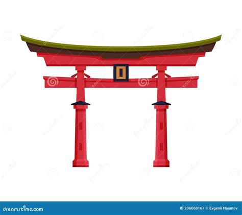 Japanese Torii Gate, National Symbol, Traditional Structure, Flat ...