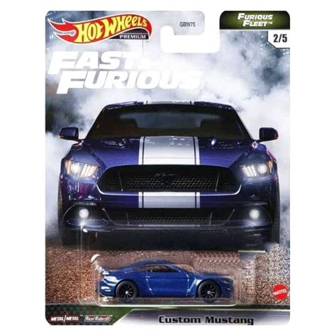 Masinuta Metalica Hot Wheels Premium Custom Mustang Fast Furious 1 64 Albastru EMAG Ro