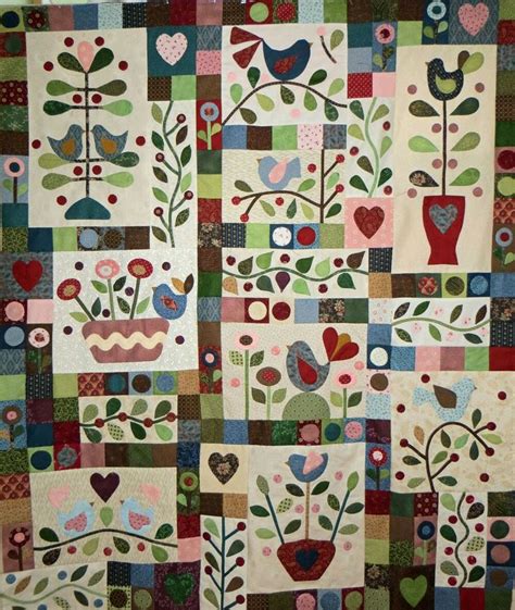 Pin Van Angela Cosme Op Aplique Contry Applique Quilts Bloemenquilt