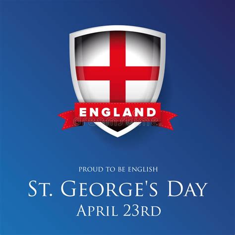 St George Day England Flag Shield Banner Or Poster Stock Vector