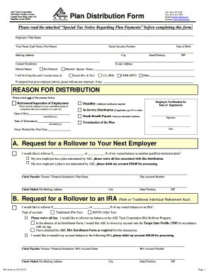 Fillable Online K Plan Distribution Form Fax Email Print Pdffiller