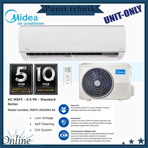 Jual AC SPLIT LOW WATT MIDEA MSAF 05CRN2X 1 2 PK UNIT ONLY Shopee