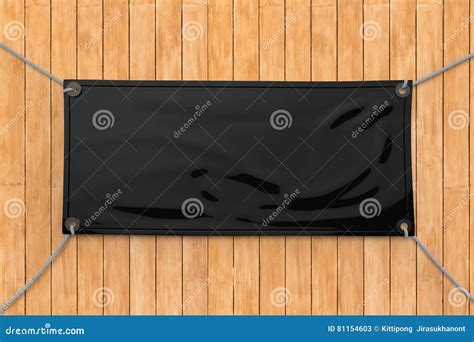 Black Vinyl Banner Stock Image Image Of Proclaim Wooden 81154603