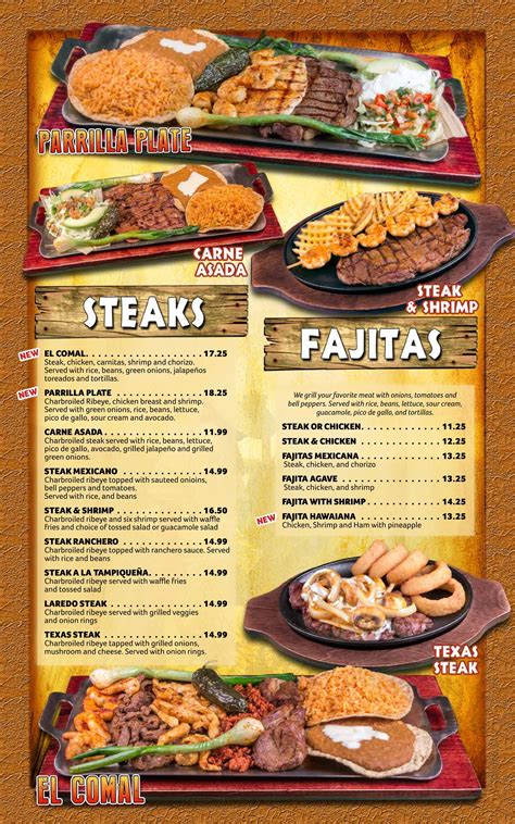 Agave Mexican Restaurant Menu In Mt Vernon Illinois Usa