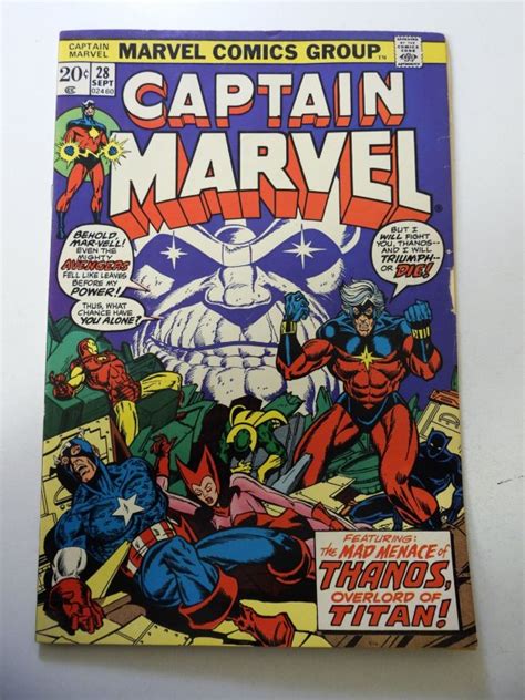 Captain Marvel Vg Condition Moisture Stain Bc Comic Books