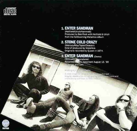 Metallica Enter Sandman Single Album 1991