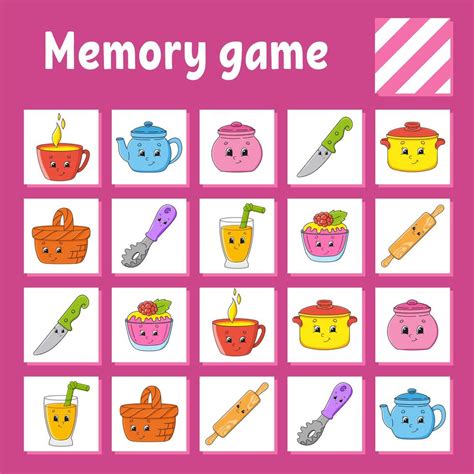 Memory game for kids. Education developing worksheet. Activity page ...