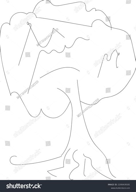 Beautiful Tree Line Art Design Stock Vector (Royalty Free) 2200439181 ...