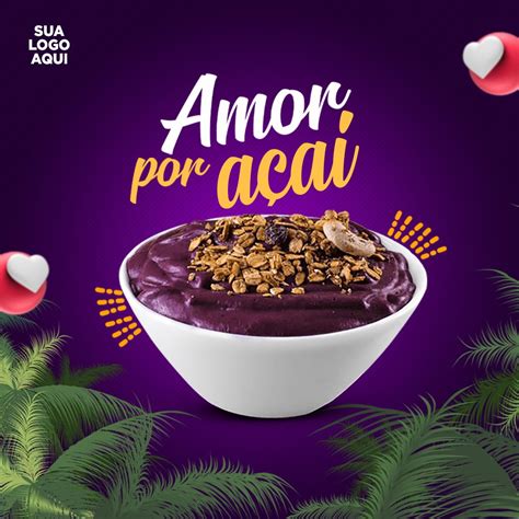 Açai Social Media Post PSD Editável Photoshop Açaiteria download