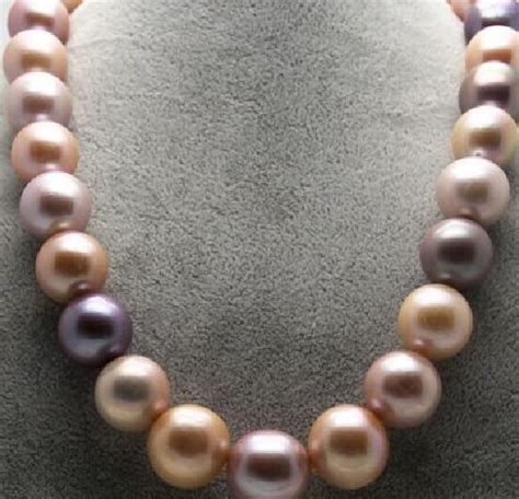 Huge Mm Natural South Sea Genuine Gold Pink Purple Round Pearl