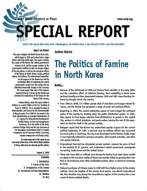 The Politics of Famine in North Korea | United States Institute of Peace