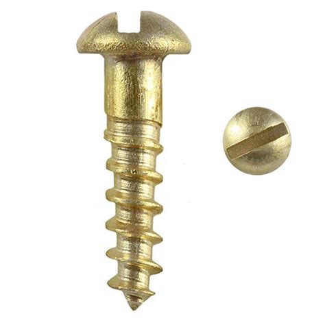 Round Head Slotted Brass Screws 2 X 10mm 38