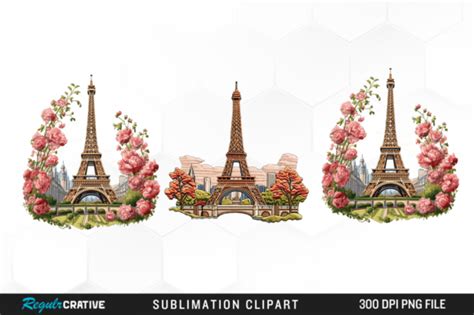 Embroidery Eiffel Tower Clipart Design Graphic By Regulrcrative