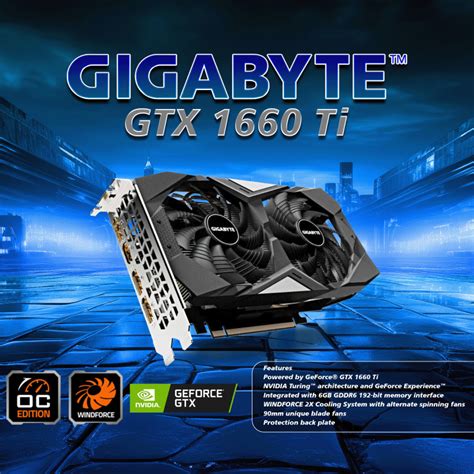 GIGABYTE GeForce® GTX 1660 Ti OC 6GB Gaming Graphics Card For Pc