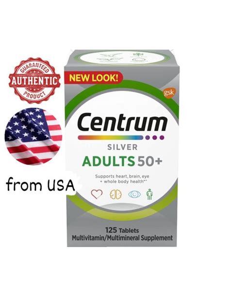 Centrum Silver Adults 50 Multivitamin 125 Tablets Expiration Date January 2024 Lazada Ph