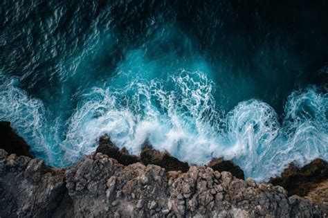 A Stunning Aerial View Of The Ocean Striking Aerial Perspective Of A