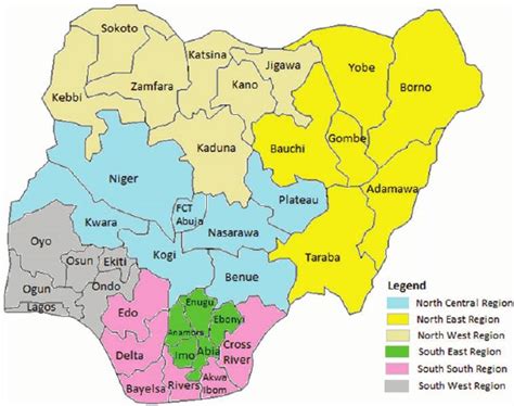 Figure 1. Map of Nigeria showing the 36 states and Federal Capital ...