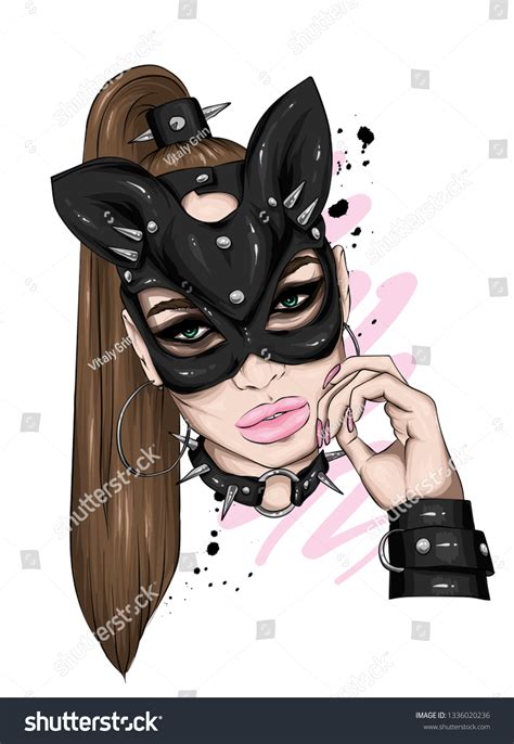 Beautiful Girl Leather Mask Sex Bdsm Stock Vector Royalty Free Shutterstock