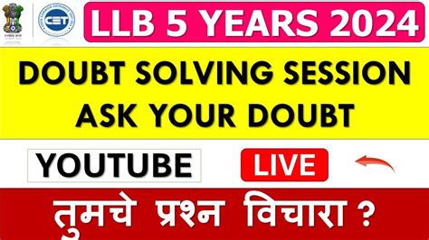 Mh Law Cet 5 Yrs 2024 Cap Admission Doubt Session Cap Round