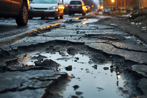 坑洼不平的道路高清图片下载 正版图片600417283 摄图网