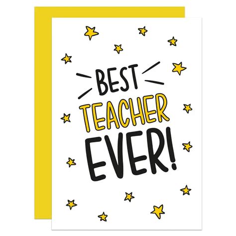 Best Teacher Ever Greeting Card Mellow Monkey